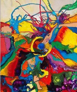 Abstract Color Collision Mandala Paint By Numbers