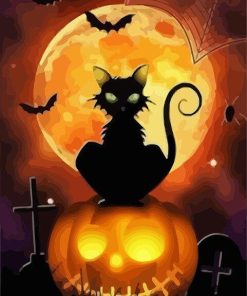 Halloween Cat paint by numbers