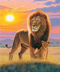 Lion And The Cub paint by numbers