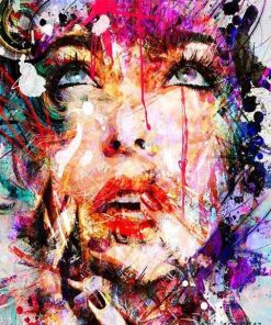 Abstract Splash Girl Portrait People Paint By Numbers
