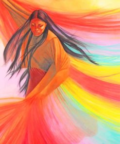 Colorful Native Woman Art paint by numbers