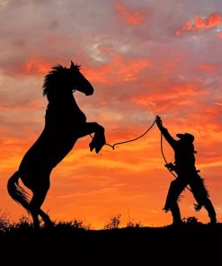 Cowboy Silhouette paint by numbers