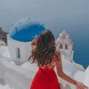 Lady Enjoying Santorini Greece paint by numbers