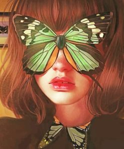 Butterfly On Girl Face paint by numbers