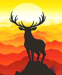 Male Deer Silhouette paint by numbers