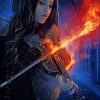 Fire Violinist Paint by numbers