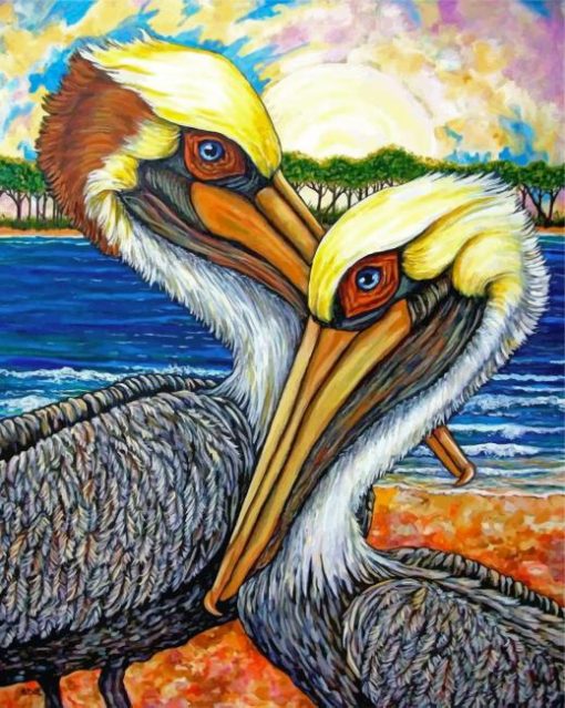 Pelican Birds Art paint by numbers