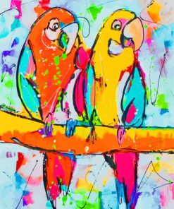 Colorful Parrots Art Paint by numbers