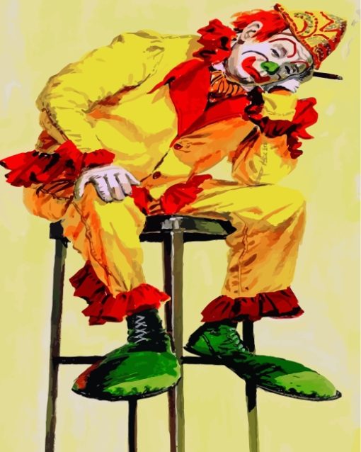 Sad Circus Clown Paint by numbers