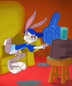 Bugs Bunny Watching TV Paint by numbers