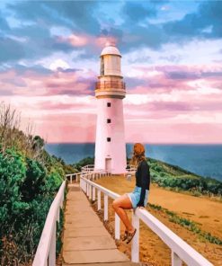 Girl In Cape Otway Lightstation Paint by number