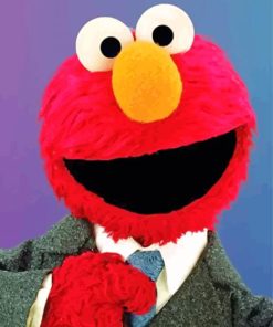 Elmo Wearing A Suit Cartoon paint b numbers