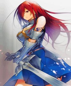 Erza Scarlette Anime Character paint by numbers