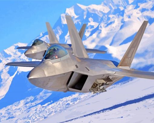 The Lockheed Martin F-22 Airplane paint by numbers
