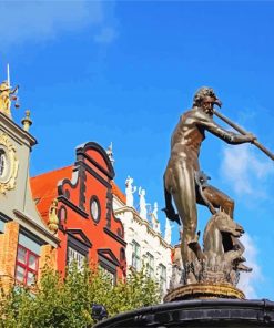 Neptune Fountain Gdansk paint by numbers