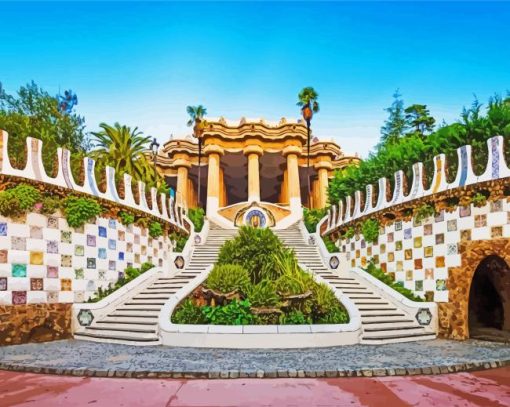 Park Guell Gaudi paint by numbers