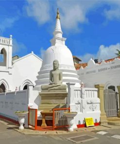 Sri Sudharamalay Abuddhist Temple Galle paint by numbers