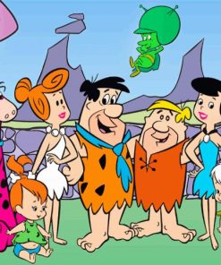 The Flintstones Cartoon paint by numbers