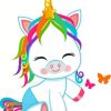 Adorable Unicorn paint by numbers