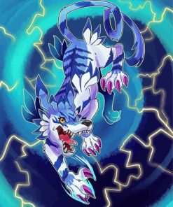 Aestethic Garurumon paint by number