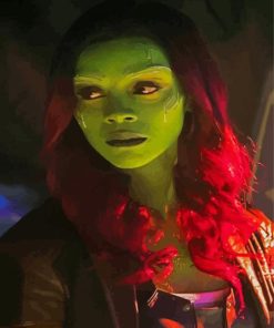 Gamora Guardians of the Galaxy paint by number