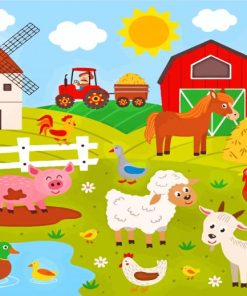 cute farm art paint by number