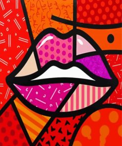 Aesthetic Abstract Lips Art paint by numbers