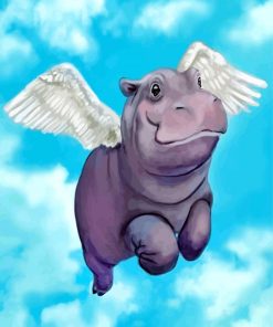 Angel Hippopotamus paint by numbers