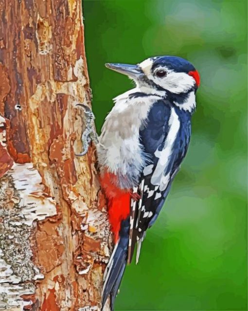 Cute Picchio Bird paint by number