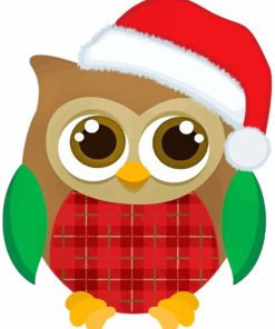 Christmas Brown Owl paint by numbers