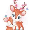 Cute Two Deers With Flowers paint by numbers