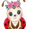 Cute Lady Bird With Flowers paint by numbers