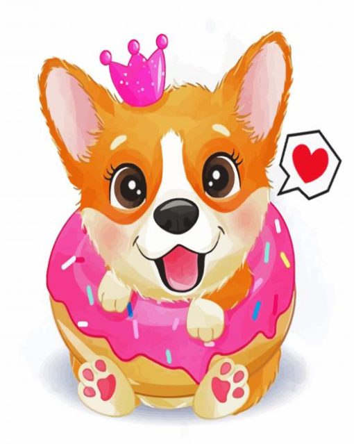 Cute Little Corgi Dog paint by numbers