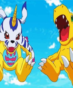 Digmon Augomon And Gabumon Anime paint by numbers