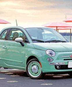 Cute turquoise Fiat Car paint by numbers