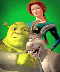 Fiona And Shrek And Donckey paint by numbers