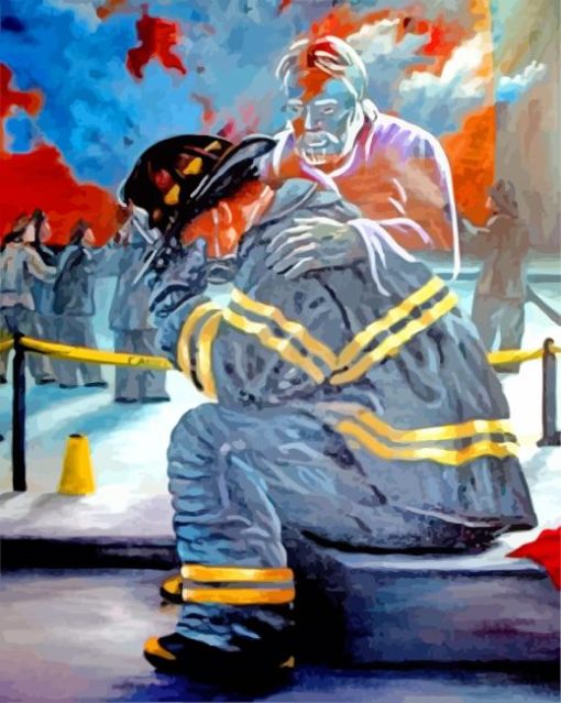 Fire Man Crying Art paint by numbers