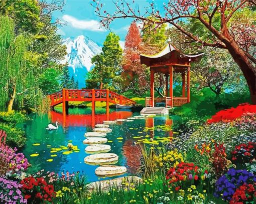 Fuji Gazebo paint by numbers