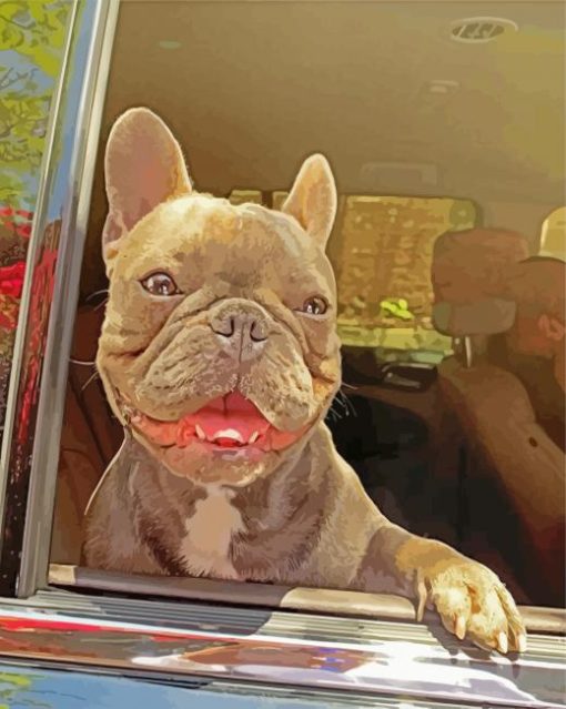 Happy Frenchie Puppy paint by numbers