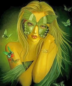 Masked Butterfly Fairy paint by numberd