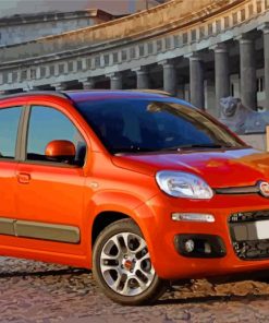 Orange Fiat Car paint by numbers