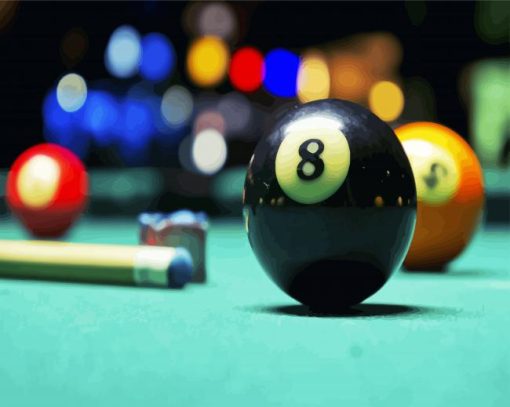 8 Ball pool On Billard Table paint by numbers