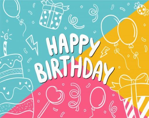 Aesthetic Happy Birthday Quote paint by numbers