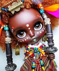 African Little Girl With Beads paint by numbers