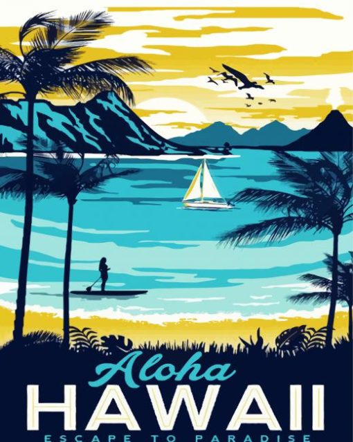 Aloha Poster Art paint by numbers