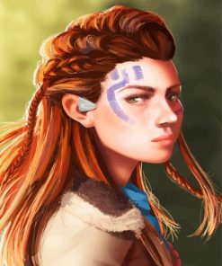 Aloy Horizon Game Character paint by numbers