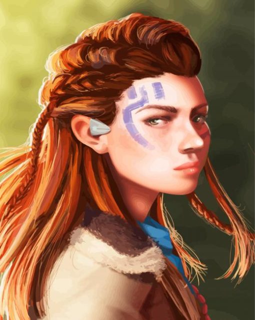 Aloy Horizon Game Character paint by numbers