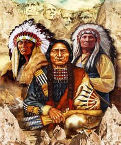 American Indigenous Men paint by numbers