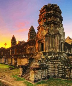 Aesthetic Angkor Wat Cambodia paint by numbers