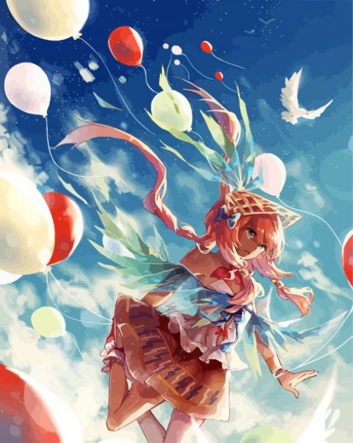 Anime Girl Balloons paint by numbers